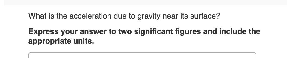 Answered What Is The Acceleration Due To Gravity Bartleby 2725