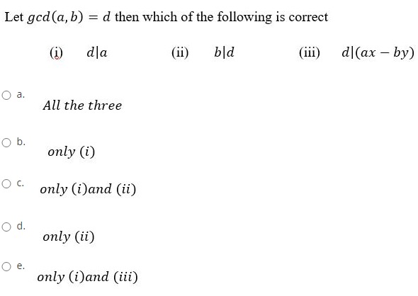 Answered Let Gcd A B D Then Which Of The Bartleby