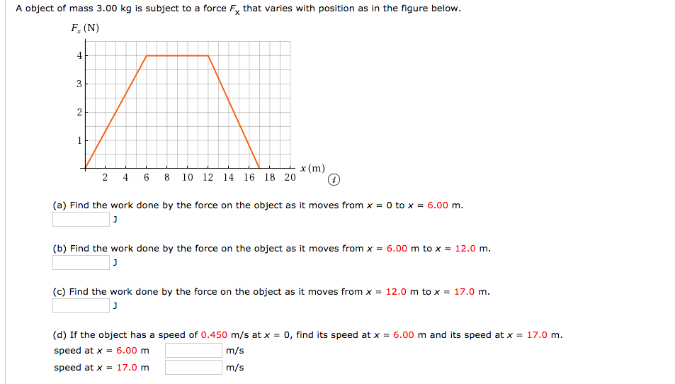 Answered A Object Of Mass 3 00 Kg Is Subject To Bartleby