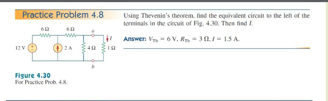 Answered: Practice Problem 4.8 Using Thevenin's… | Bartleby