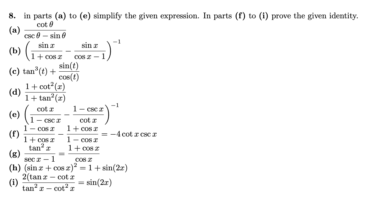 Answered 8 In Parts A To E Simplify The Bartleby