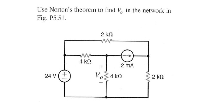 Answered: Use Norton's theorem to find V, in the… | bartleby