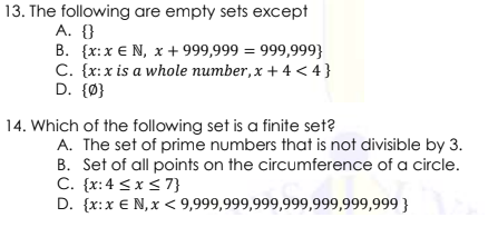 Answered 13 The Following Are Empty Sets Except Bartleby