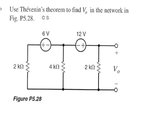 Answered: Use Thévenin's theorem to find V, in… | bartleby