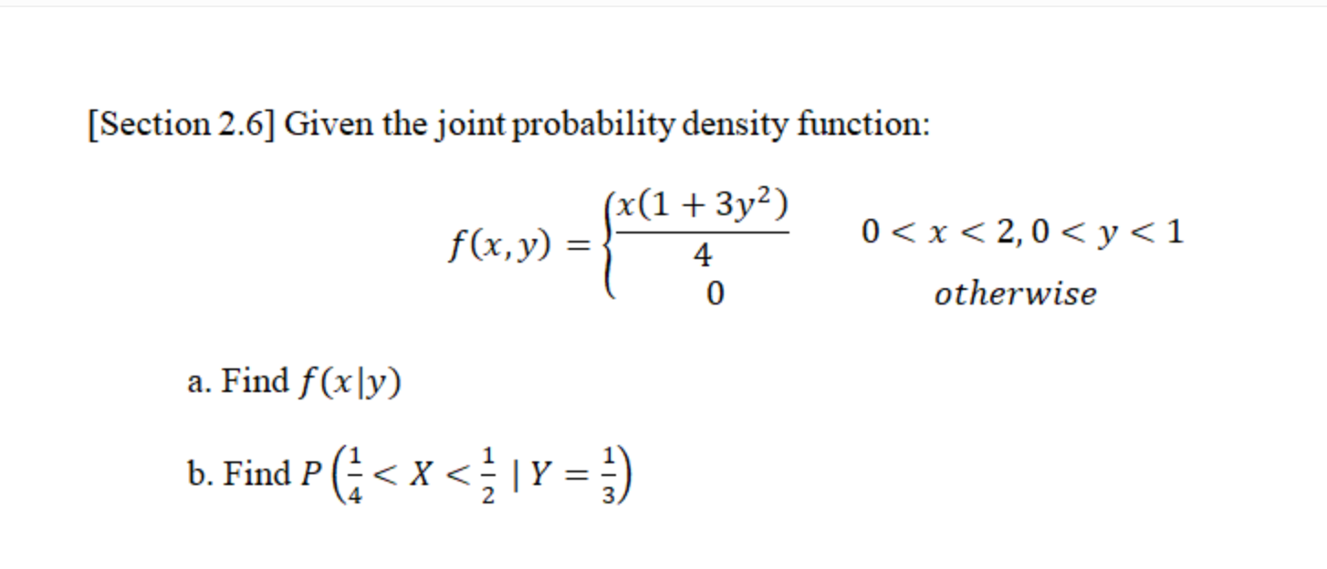 Answered Section 2 6 Given The Joint Bartleby