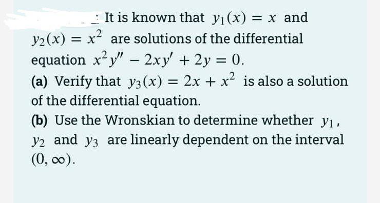 Answered It Is Known That Y1 X X And 3 Bartleby