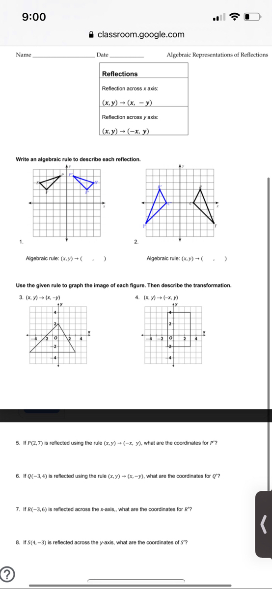 Answered Write An Algebraic Rule To Describe Bartleby