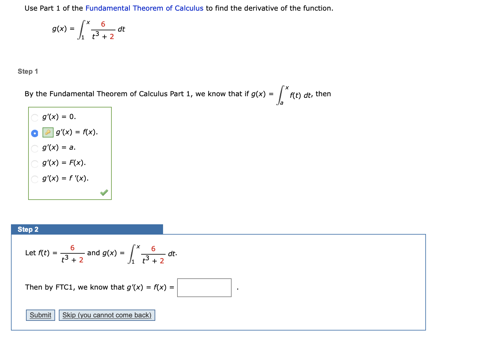 fundamental theorem of calculus part 2 calculator