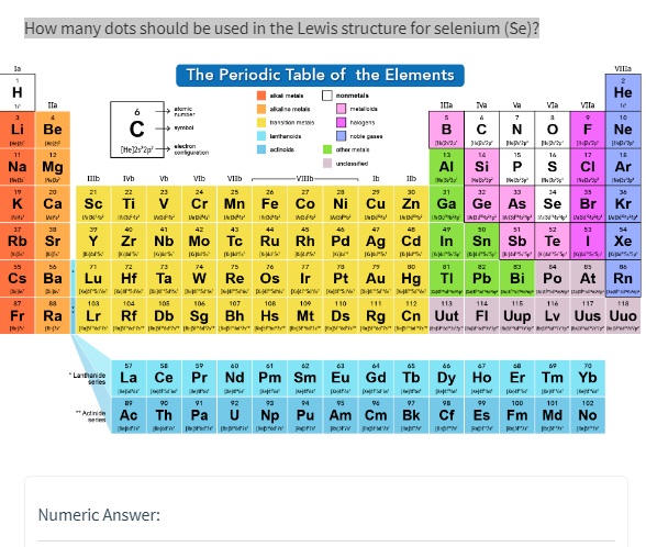 Answered Lewis Structure For Selenium Se Bartleby