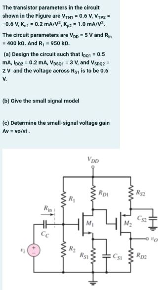 Answered The Transistor Parameters In The Bartleby