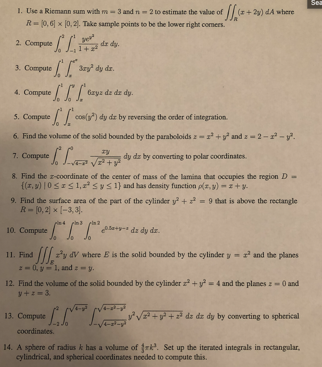 Answered Ompute 0 3xy Dy Dr Bartleby