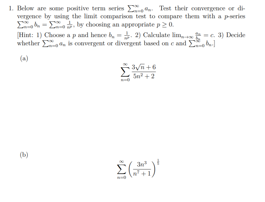 Answered 1 Below Are Some Positive Term Series Bartleby