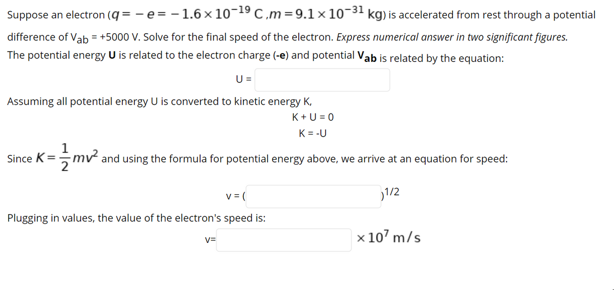 Answered Suppose An Electron Q E 1 6 Bartleby