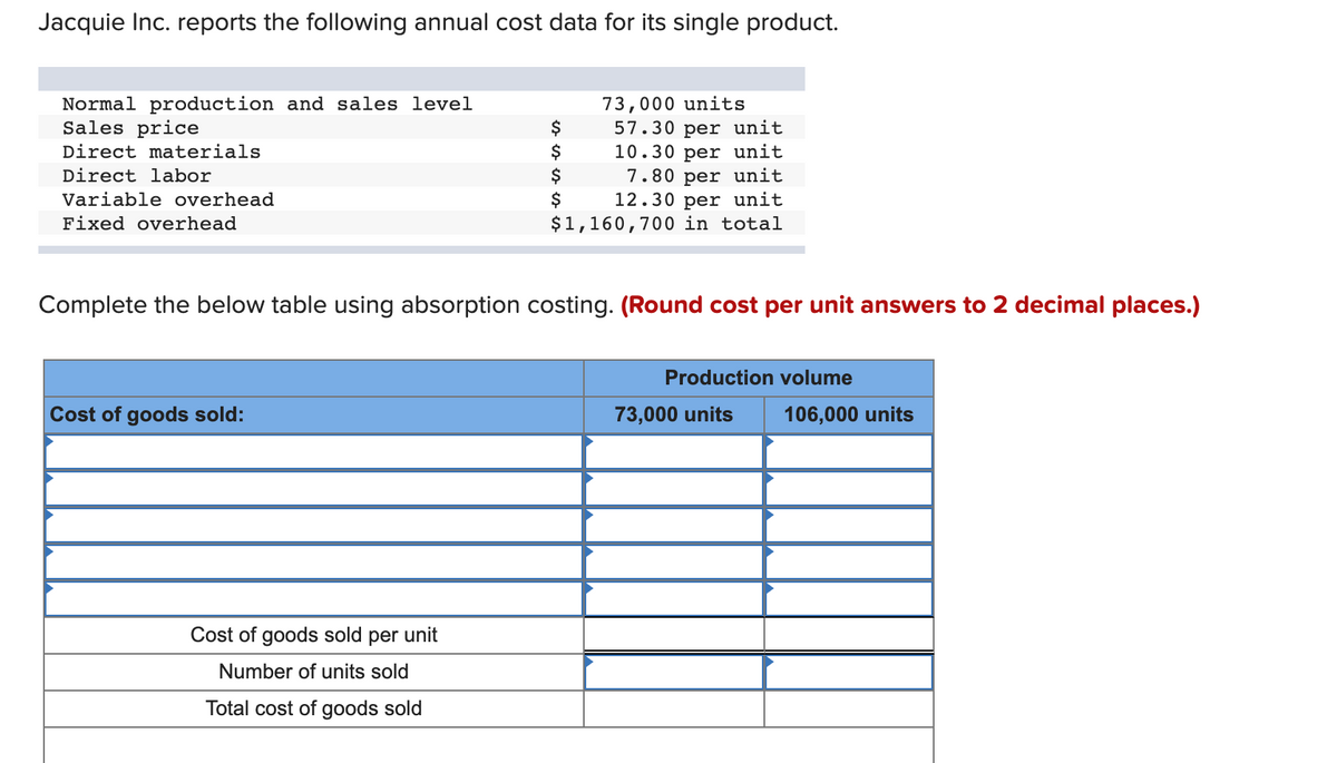 Answered: Jacquie Inc. reports the following… | bartleby