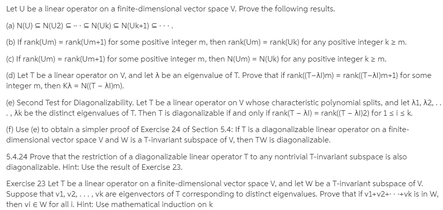 Let U Be A Linear Operator On A Bartleby