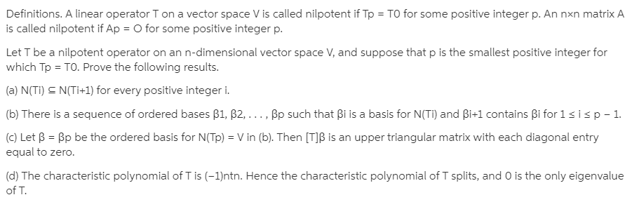 Definitions A Linear Operator T On A Vector Bartleby