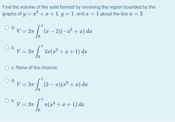 Answered Find The Volume Of The Solid Formed By Bartleby