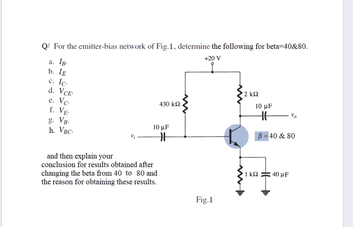 Answered Q For The Emitter Bias Network Of Bartleby