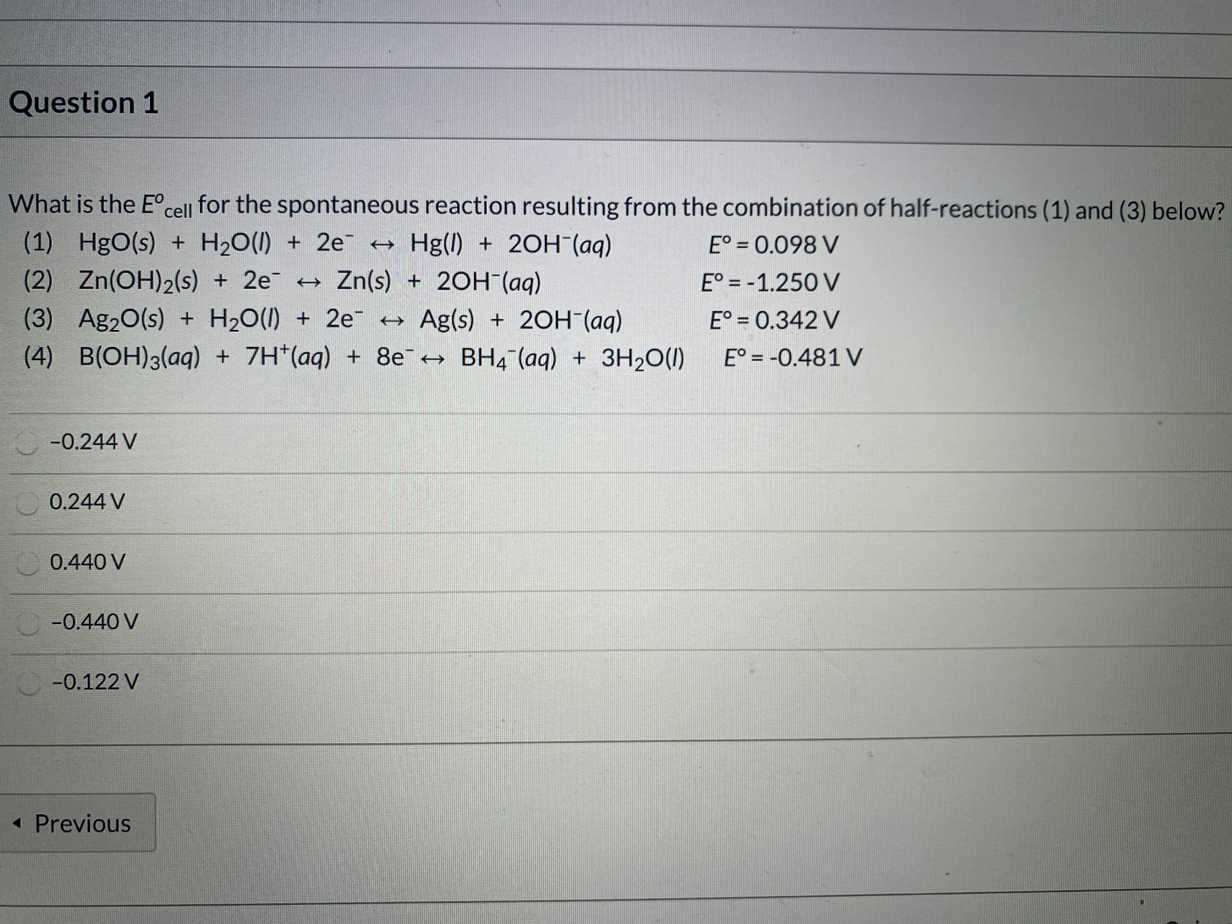 Answered What Is The Ecell For The Spontaneous Bartleby