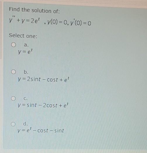Answered Find The Solution Of Y Y 2e Y 0 Bartleby