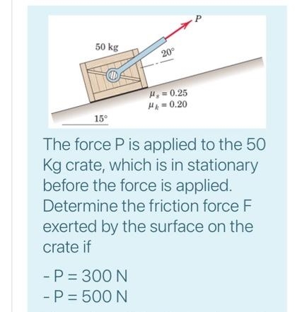 Answered: The force P is applied to the 50 Kg… | bartleby