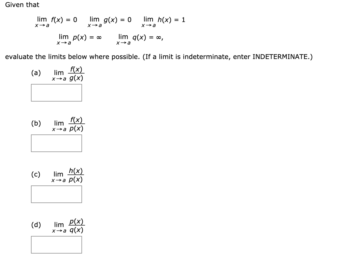 Answered Lim F X 0 Lim G X 0 Lim H X 1 Bartleby