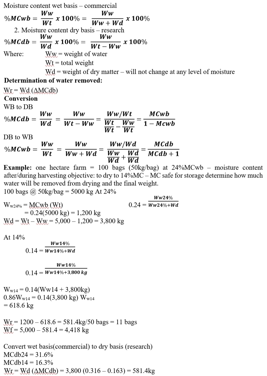 Answered: 1. Convert the following moisture… | bartleby