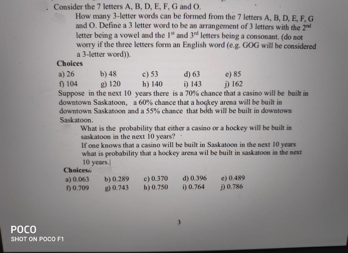 Answered: Consider The 7 Letters A, B, D, E, F, G… | Bartleby