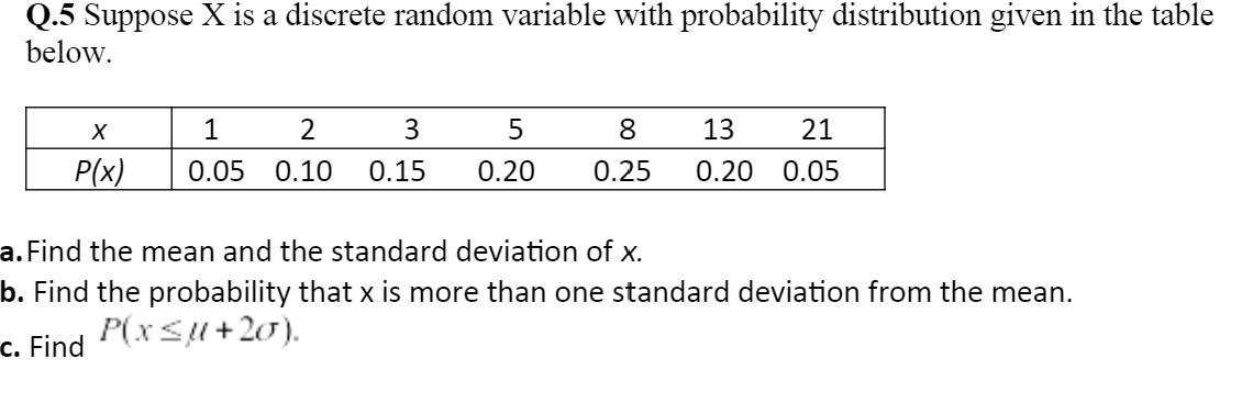 Answered Q 5 Suppose X Is A Discrete Random Bartleby