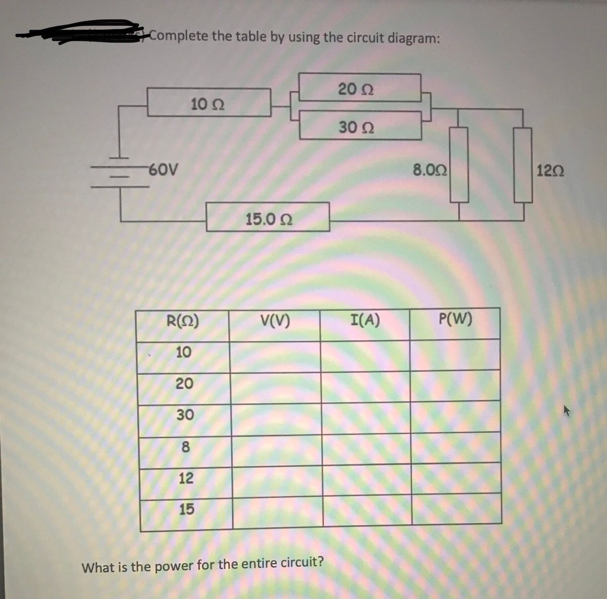 Answered 20 2 10 2 30 2 60v 8 00 120 15 0 2 R Q Bartleby