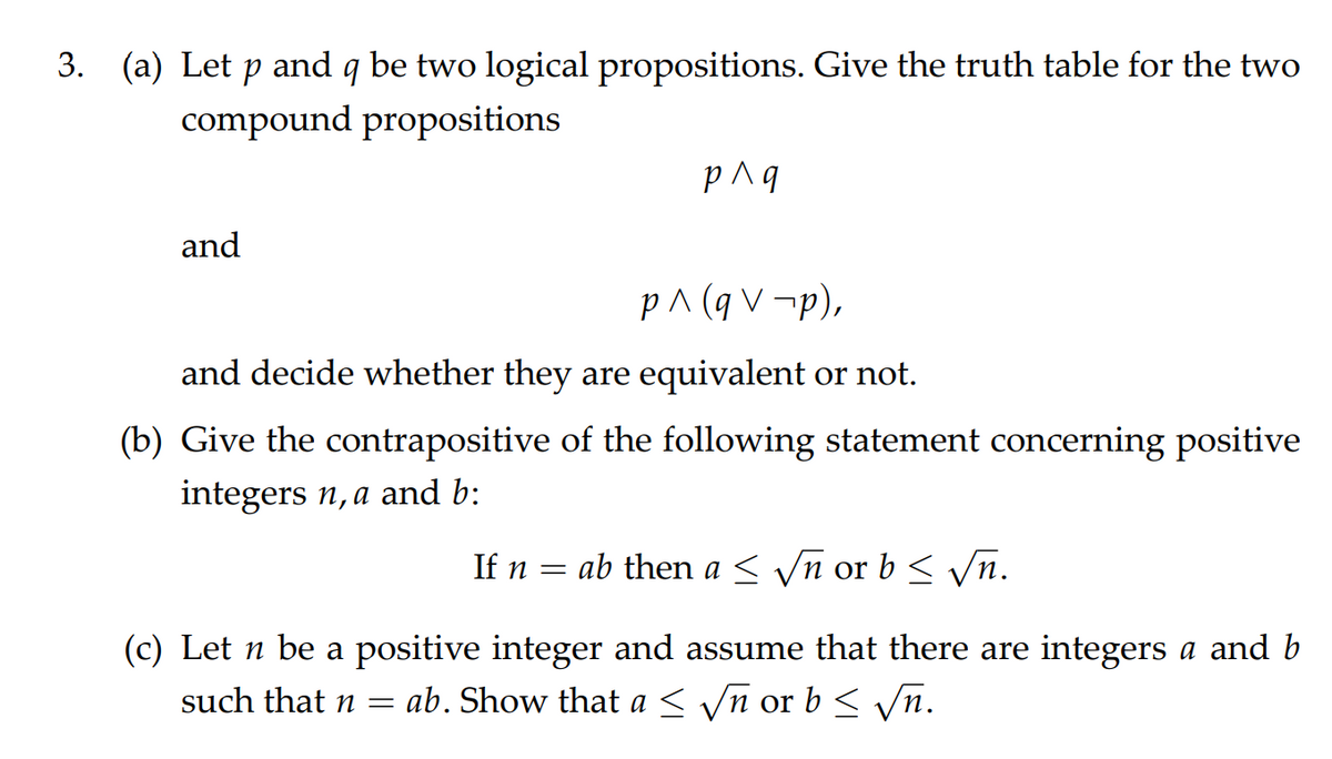 Answered A Let P And Q Be Two Logical Bartleby