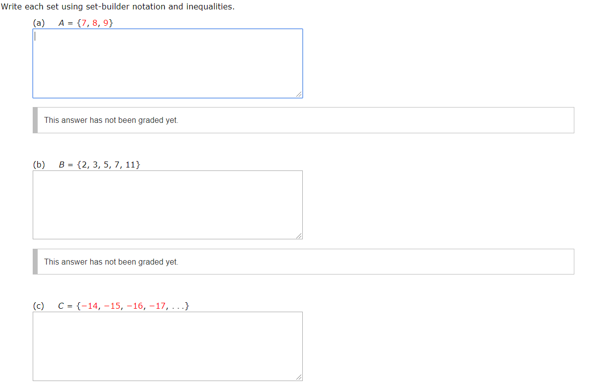 Answered Write each set using setbuilder… bartleby