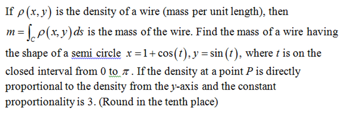 Answered If P X Y Is The Density Of A Wire Bartleby