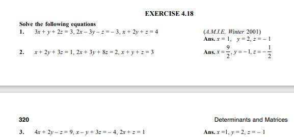 Answered Solve The Following Equations 1 3x Y Bartleby