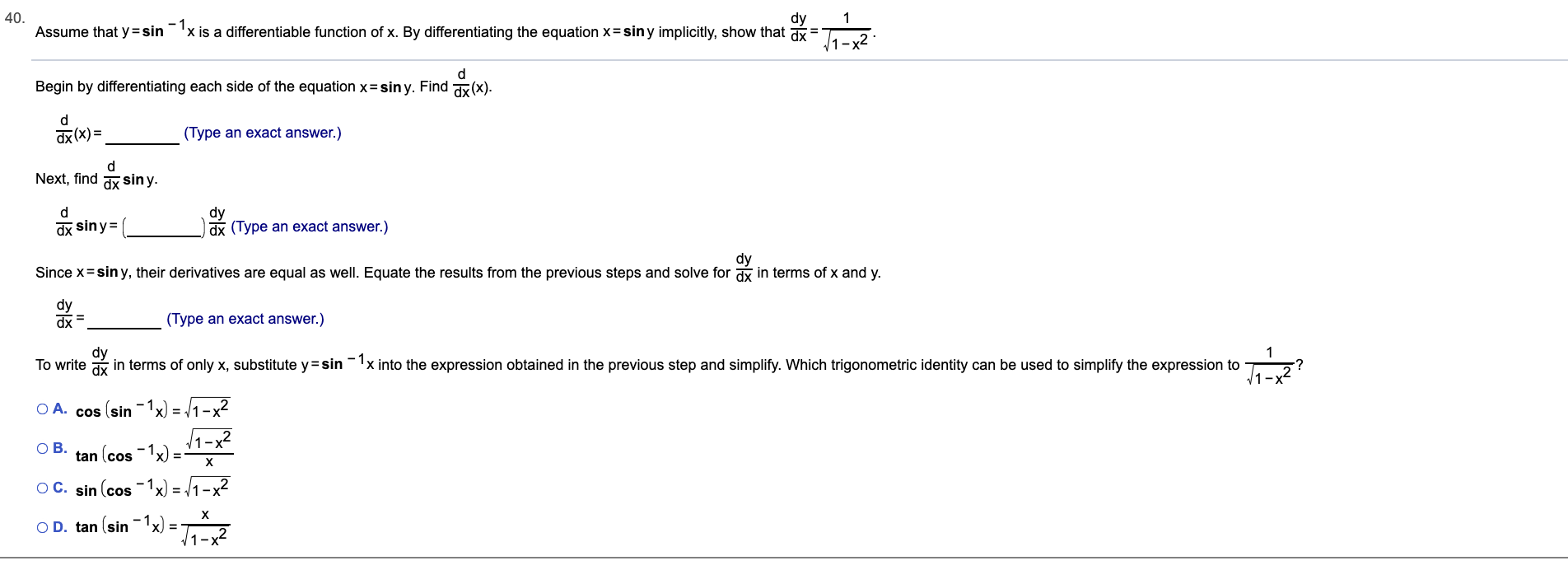 Answered 40 Dy 1 Assume That Y Sin X Is A Bartleby