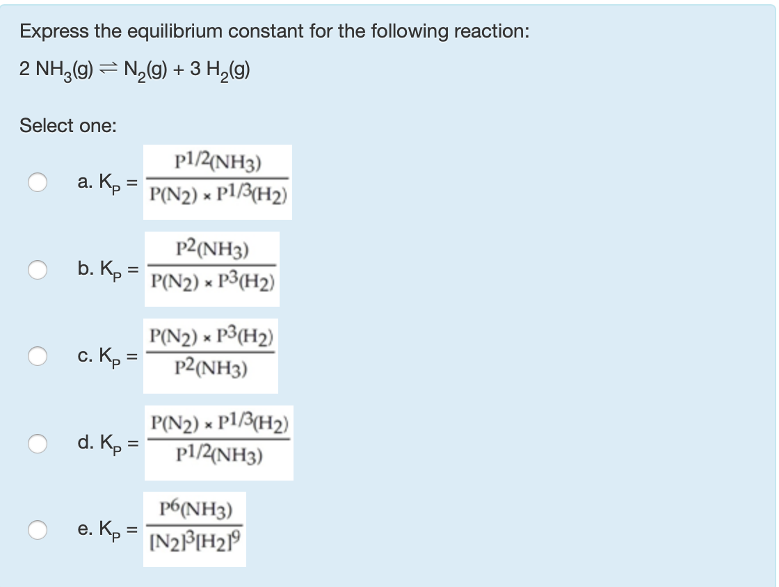 Answered Express The Equilibrium Constant For Bartleby