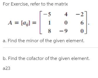 Answered For Exercise Refer To The Matrix A Bartle