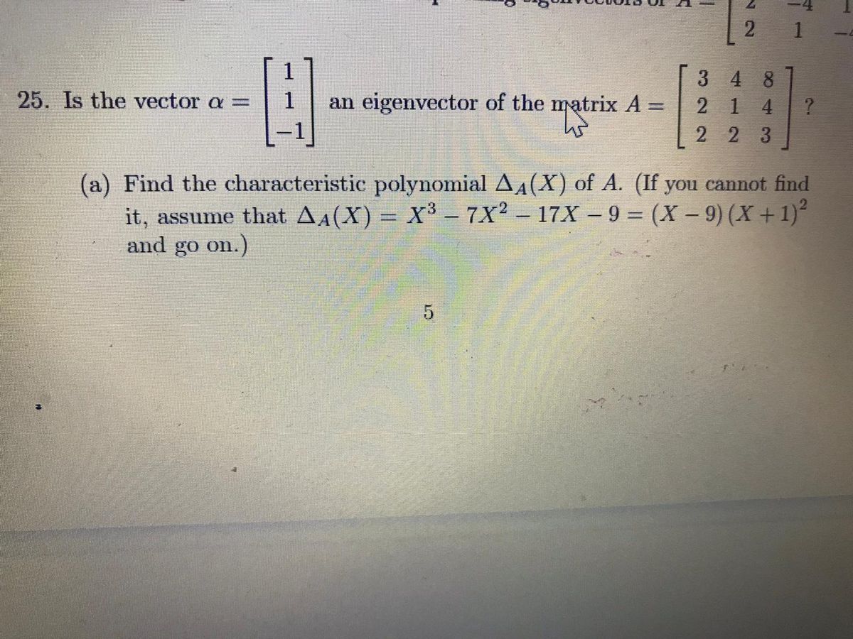 Answered 3 4 8 2 1 4 2 2 3 25 Is The Vector A Bartleby