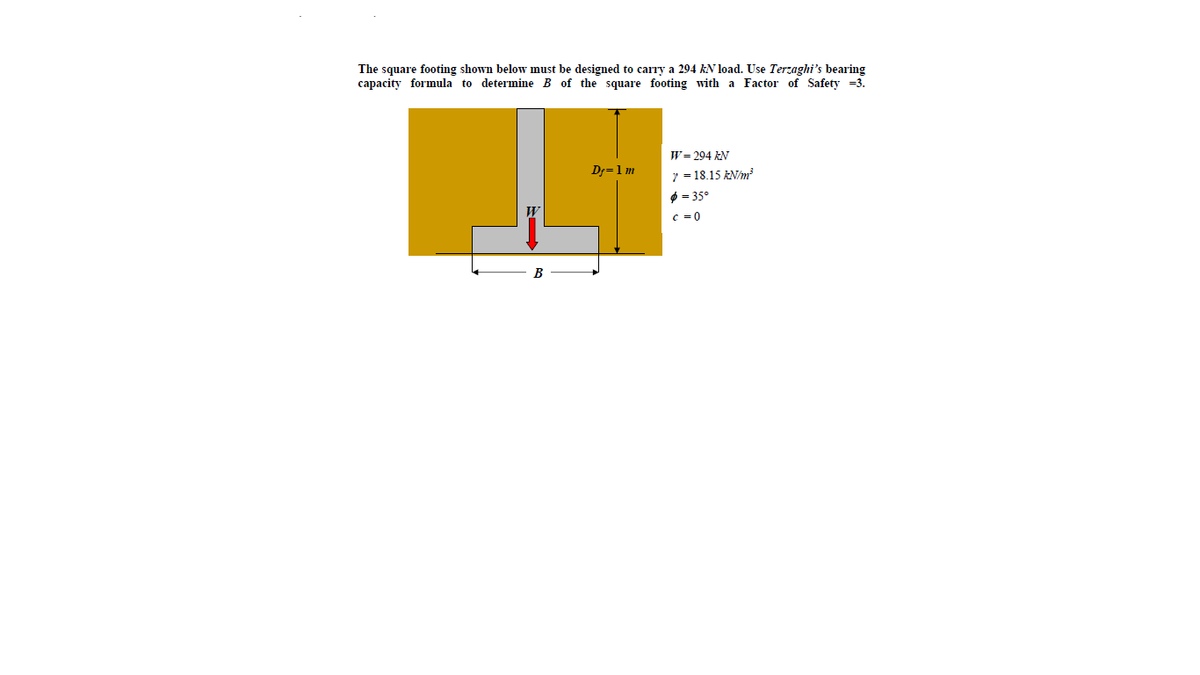 Answered: The Square Footing Shown Below Must Be… | Bartleby