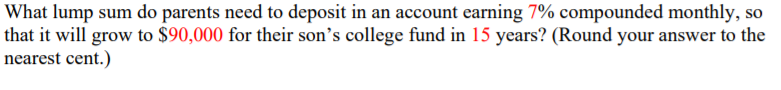 90000 lump sum 7 years from now