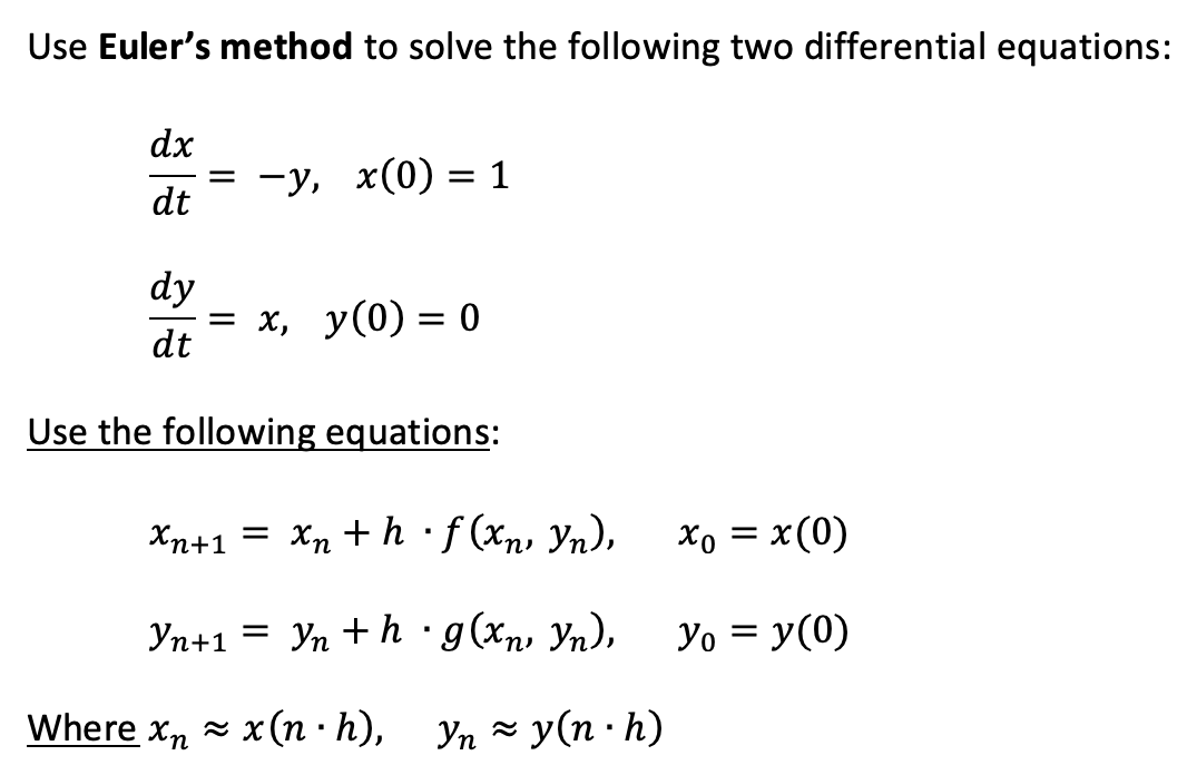 Answered: Use Euler's method to solve the… | bartleby