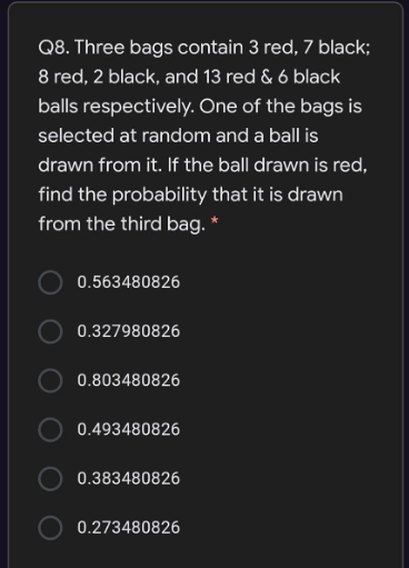 Answered Q8 Three Bags Contain 3 Red 7 Black Bartleby