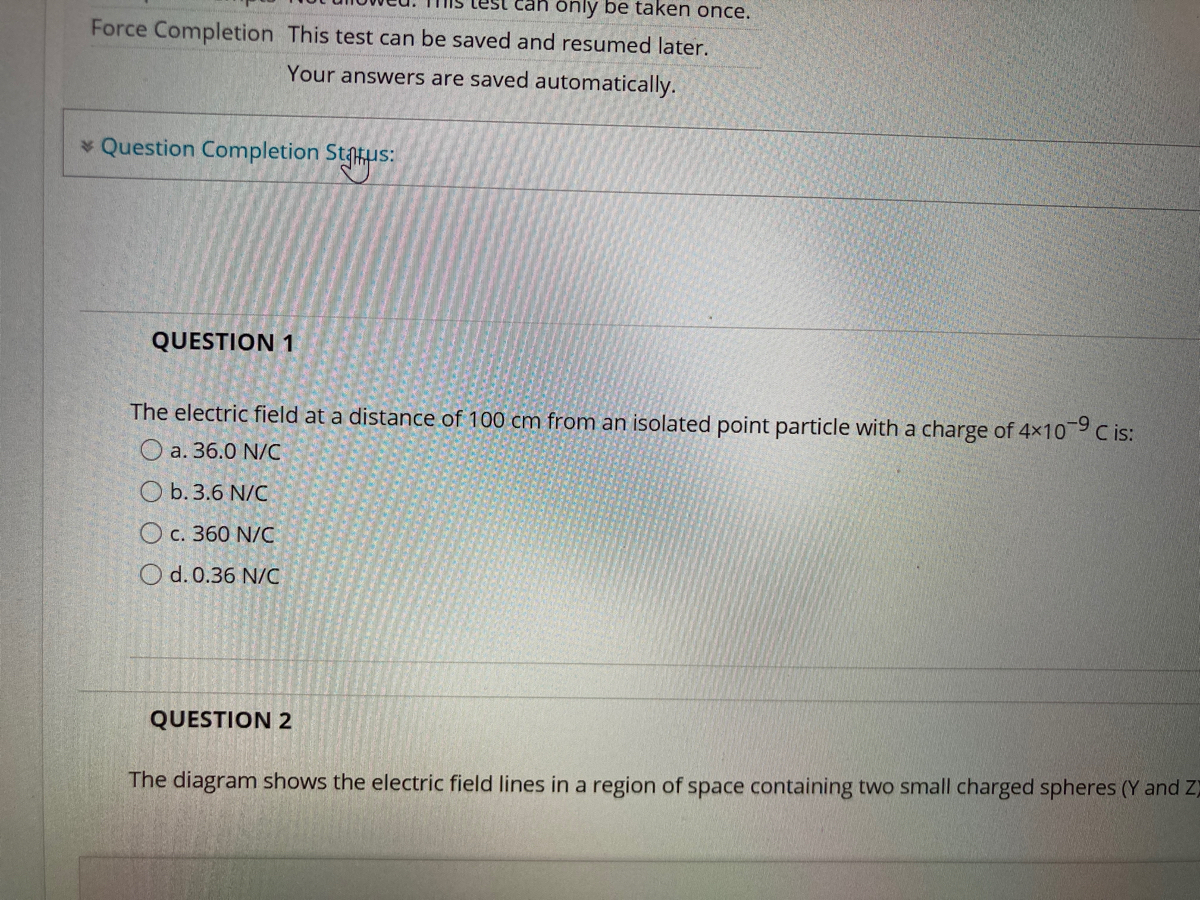 Answered The Electric Field At A Distance Of 100 Bartleby