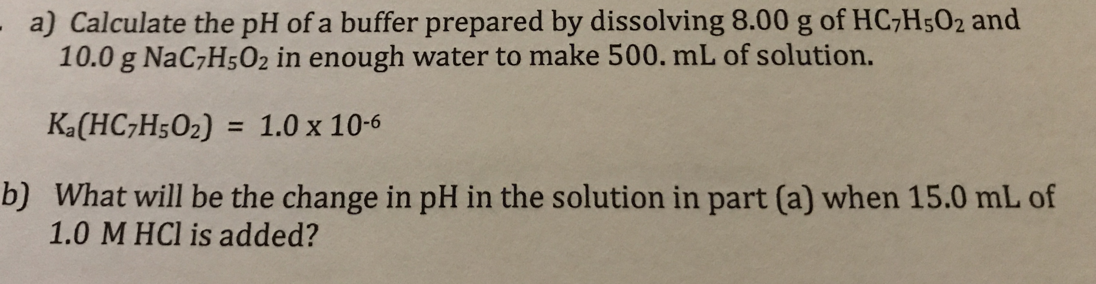 Answered A Calculate The Ph Of A Buffer Bartleby