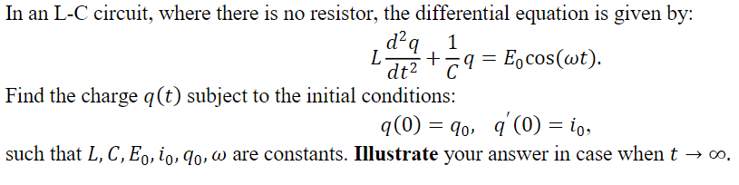 Answered In An L C Circuit Where There Is No Bartleby