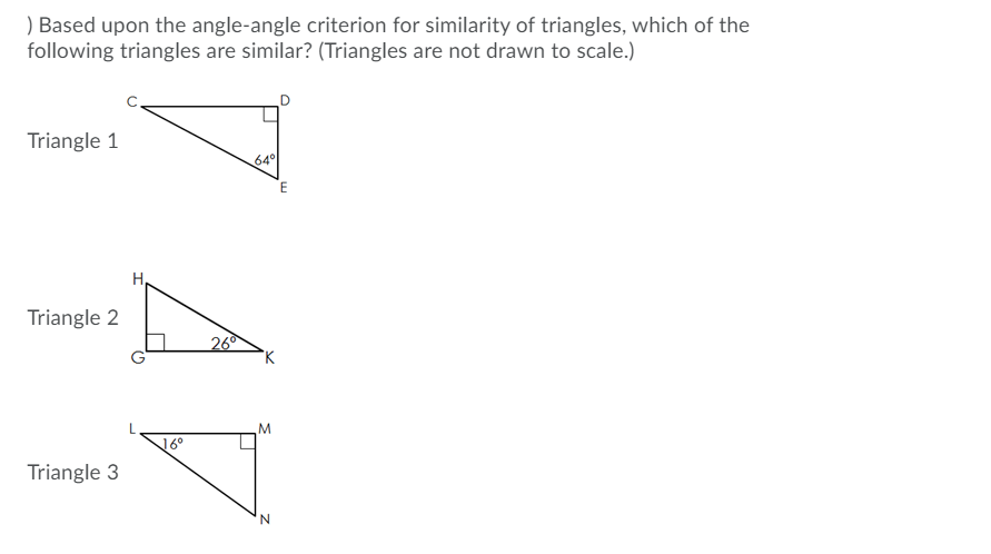 Answered: ) Based upon the angle-angle criterion… | bartleby