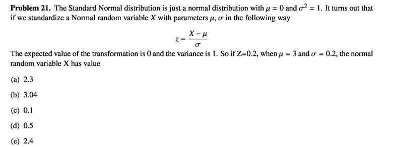 Answered Problem 21 The Standard Normal Bartleby