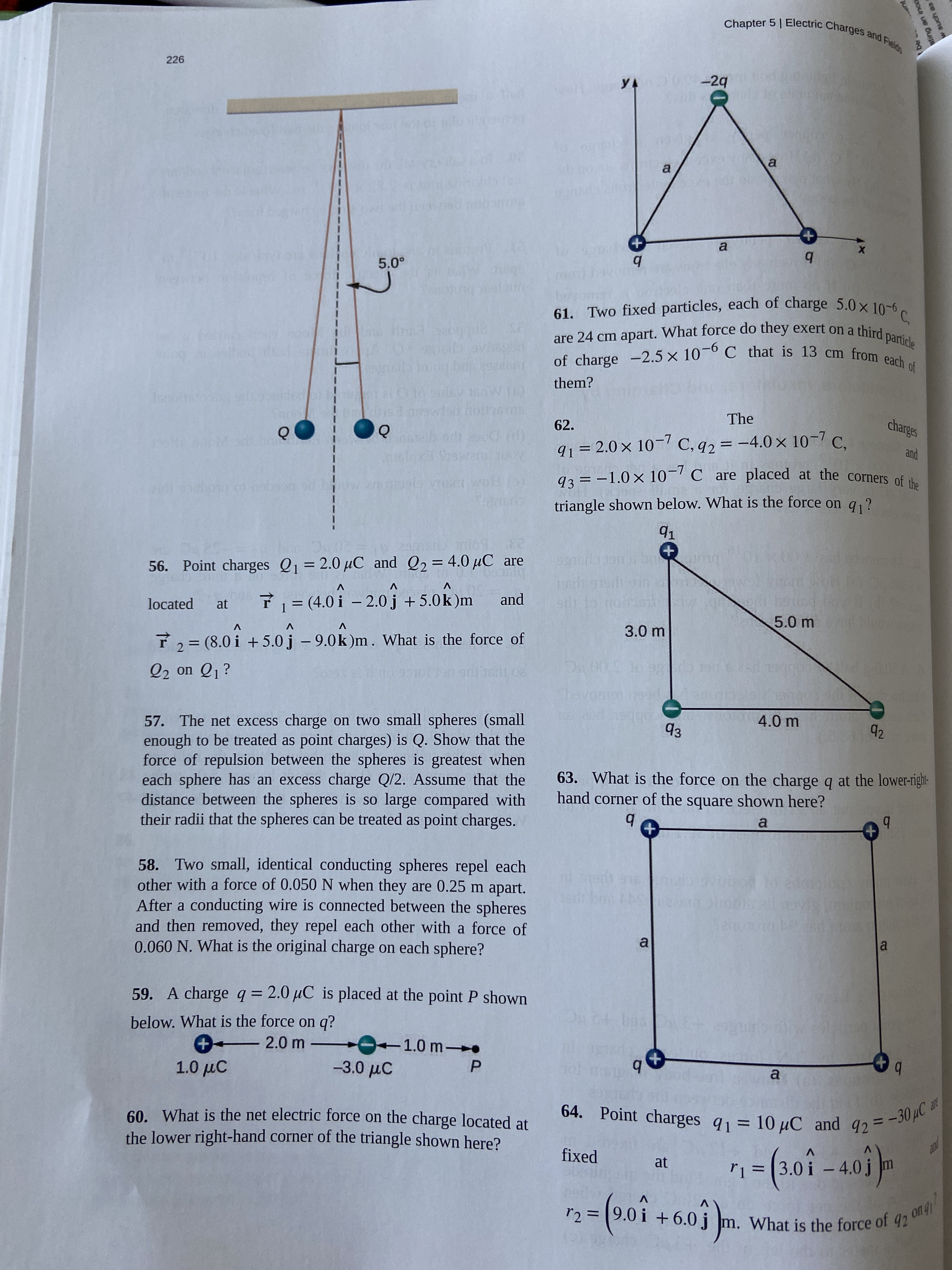 Answered 56 Point Charges Q1 2 0 µc And Q2 Bartleby