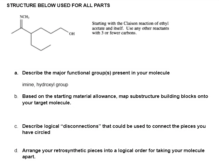 Answered: STRUCTURE BELOW USED FOR ALL PARTS | bartleby