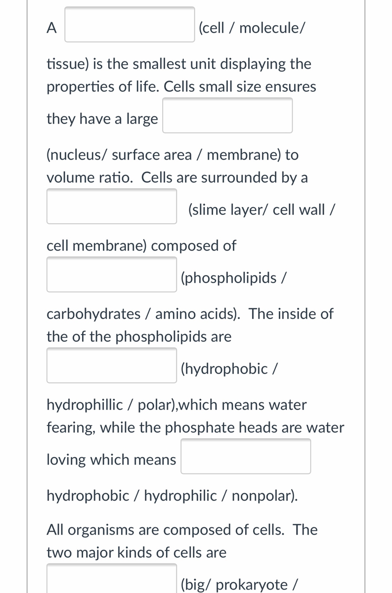 Answered A Cell Molecule Tissue Is The Bartleby
